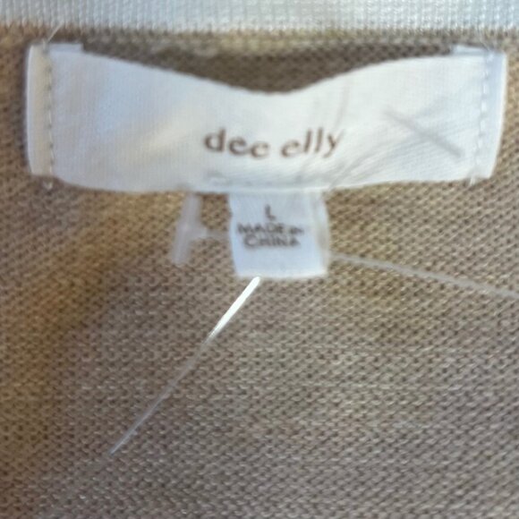Dee Elly Sweater Cropped Womens Large Beige Bell Sleeve New WOT - Picture 5 of 7